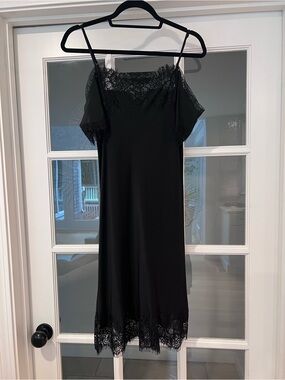 OVO Black Lace Trim Camisole Dress